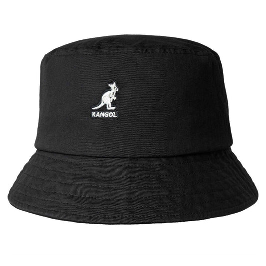 Black - Front - Kangol Unisex Adult Washed Cotton Casual Bucket Hat