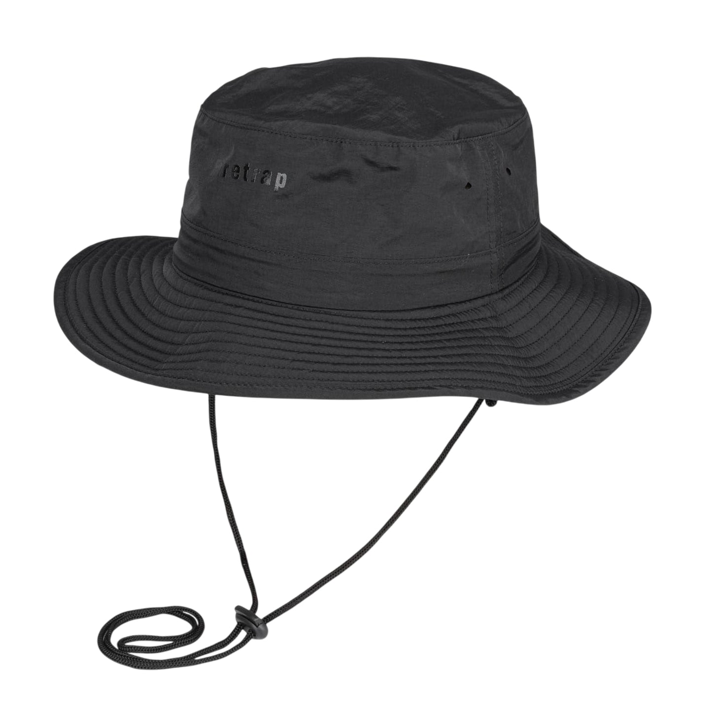 Black - Side - Firetrap Unisex Adult Nylon Bucket Hat