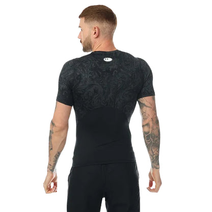 Black - Back - Under Armour Mens Printed HeatGear Compression T-Shirt