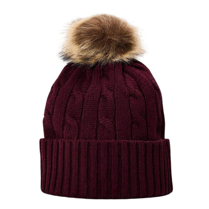 Deep Garnet - Back - Ralph Lauren Womens-Ladies Polo Beanie