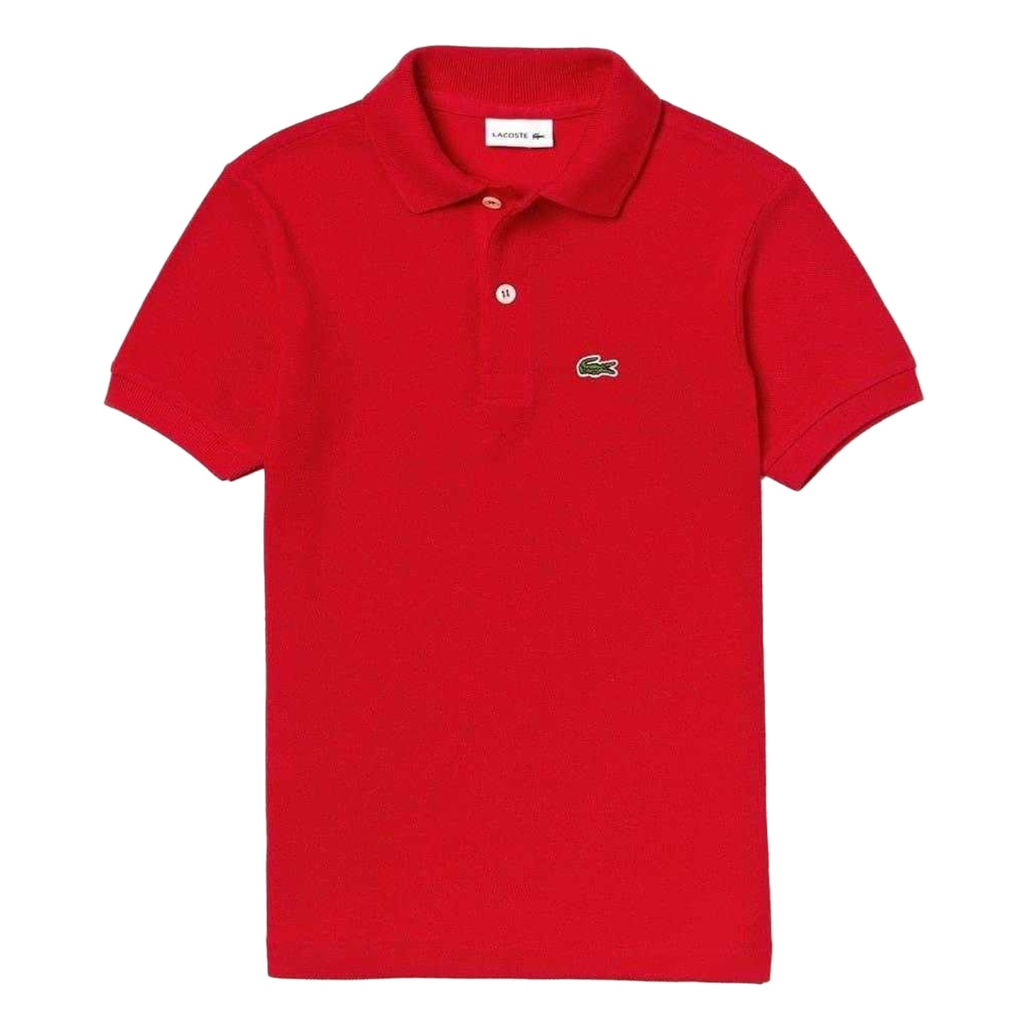 Red - Front - Lacoste Boys Pique Polo Shirt