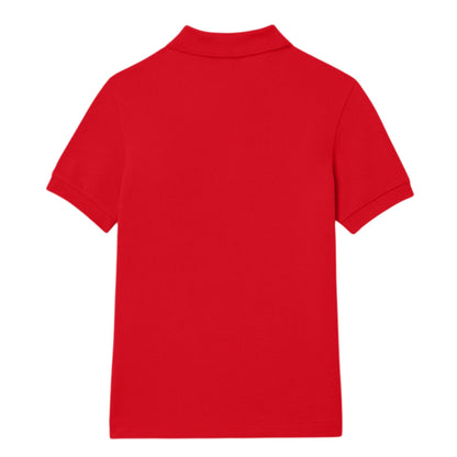 Red - Back - Lacoste Boys Pique Polo Shirt