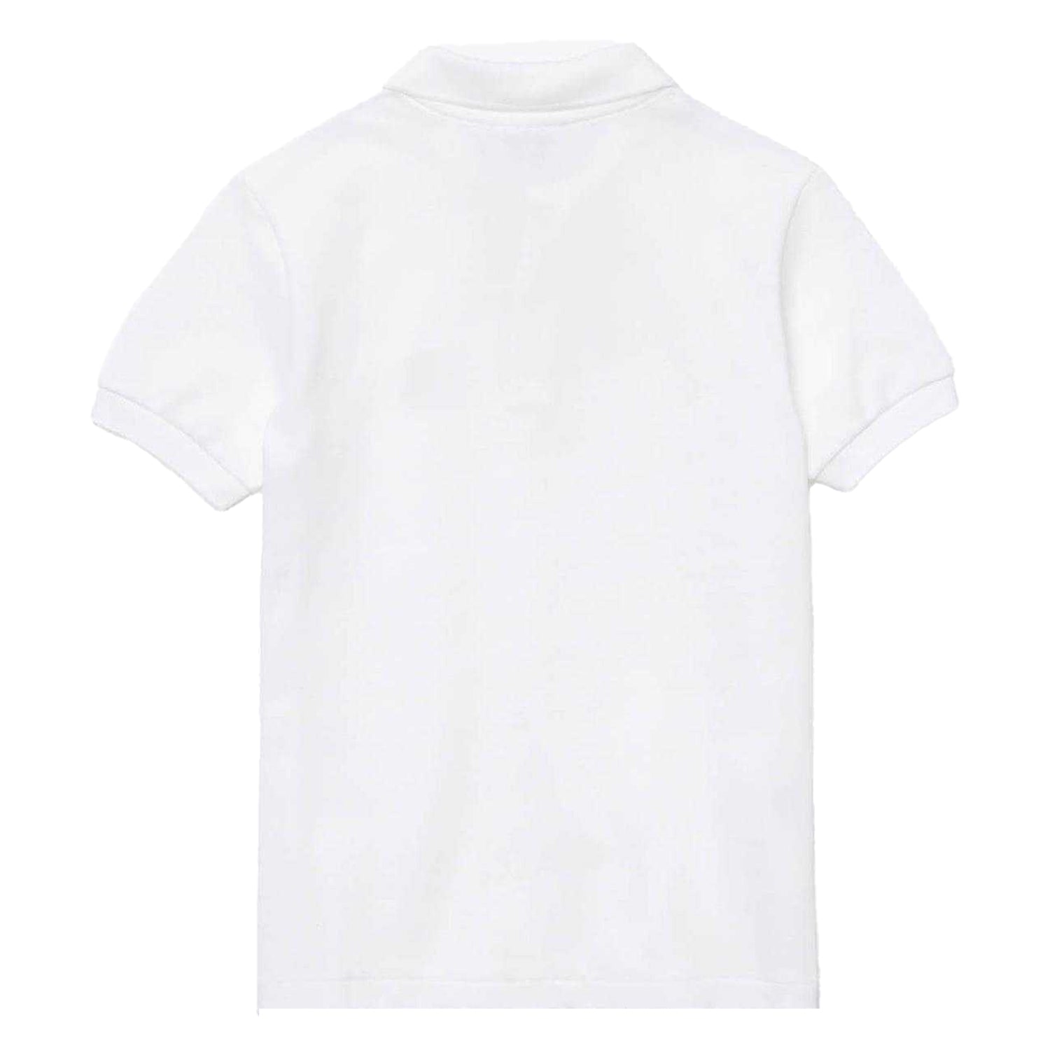 White - Back - Lacoste Boys Pique Polo Shirt