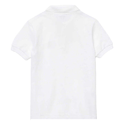 White - Back - Lacoste Boys Pique Polo Shirt