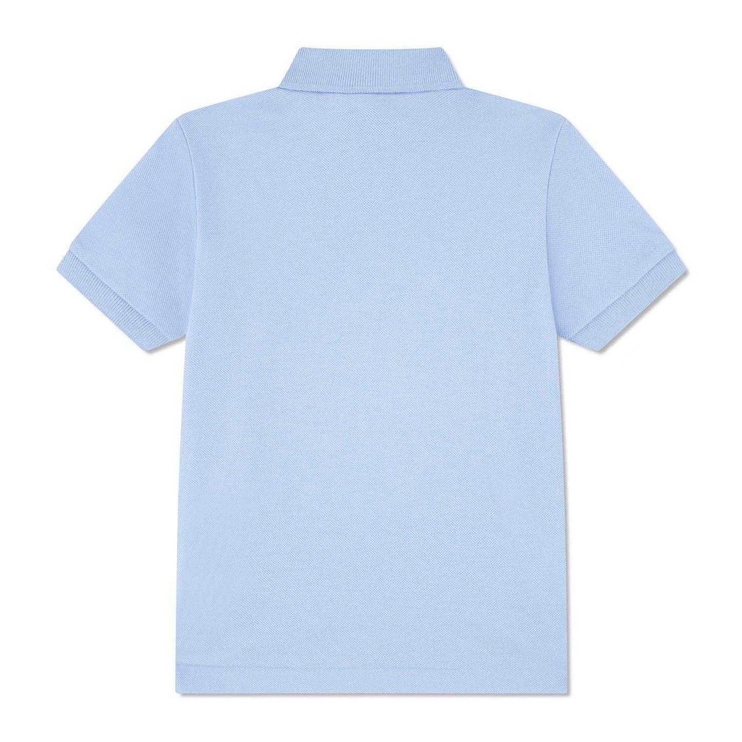 Blue - Back - Lacoste Boys Pique Polo Shirt