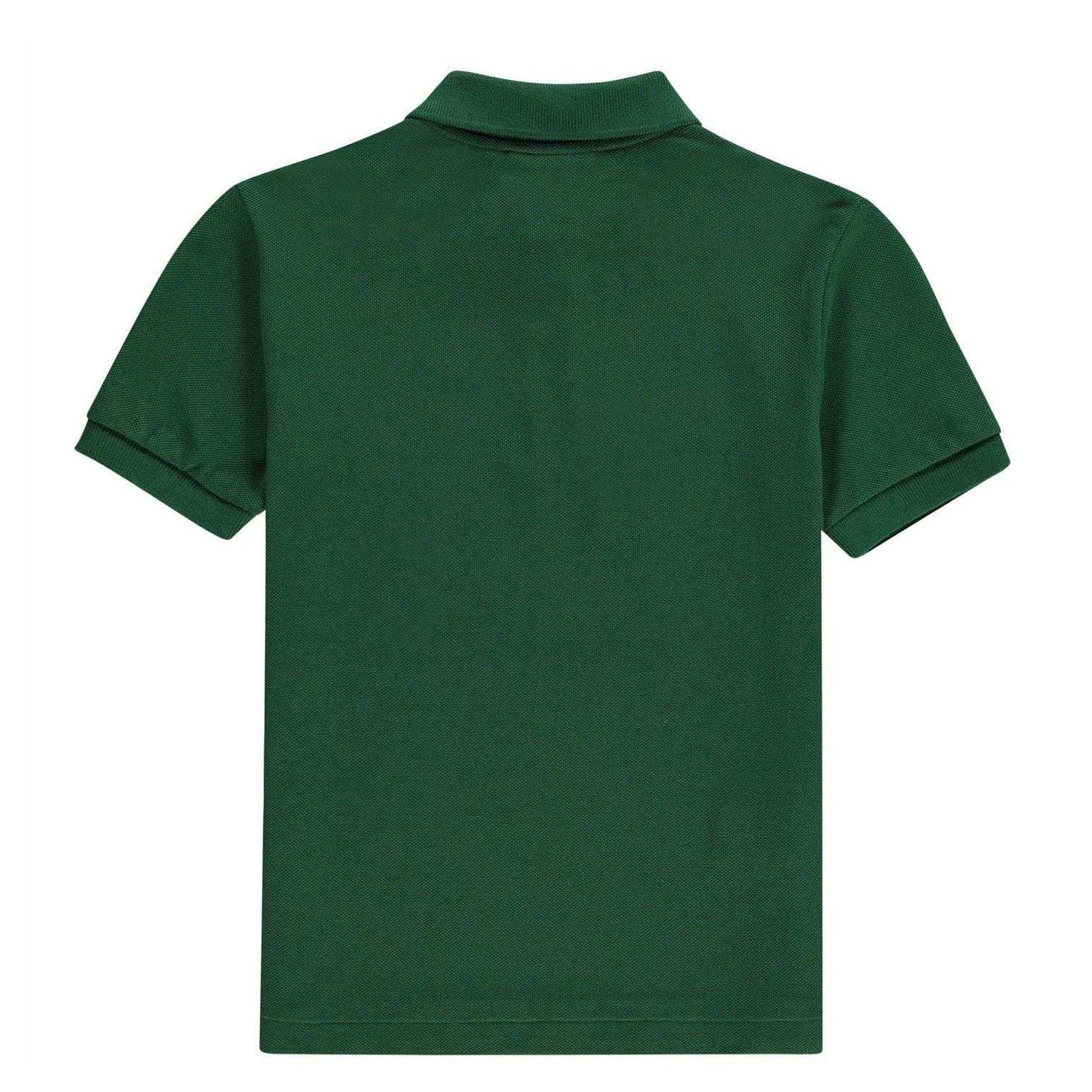 Green - Back - Lacoste Boys Pique Polo Shirt