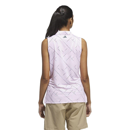 Clear-Pink - Back - Adidas Womens-Ladies Golf Polo Shirt