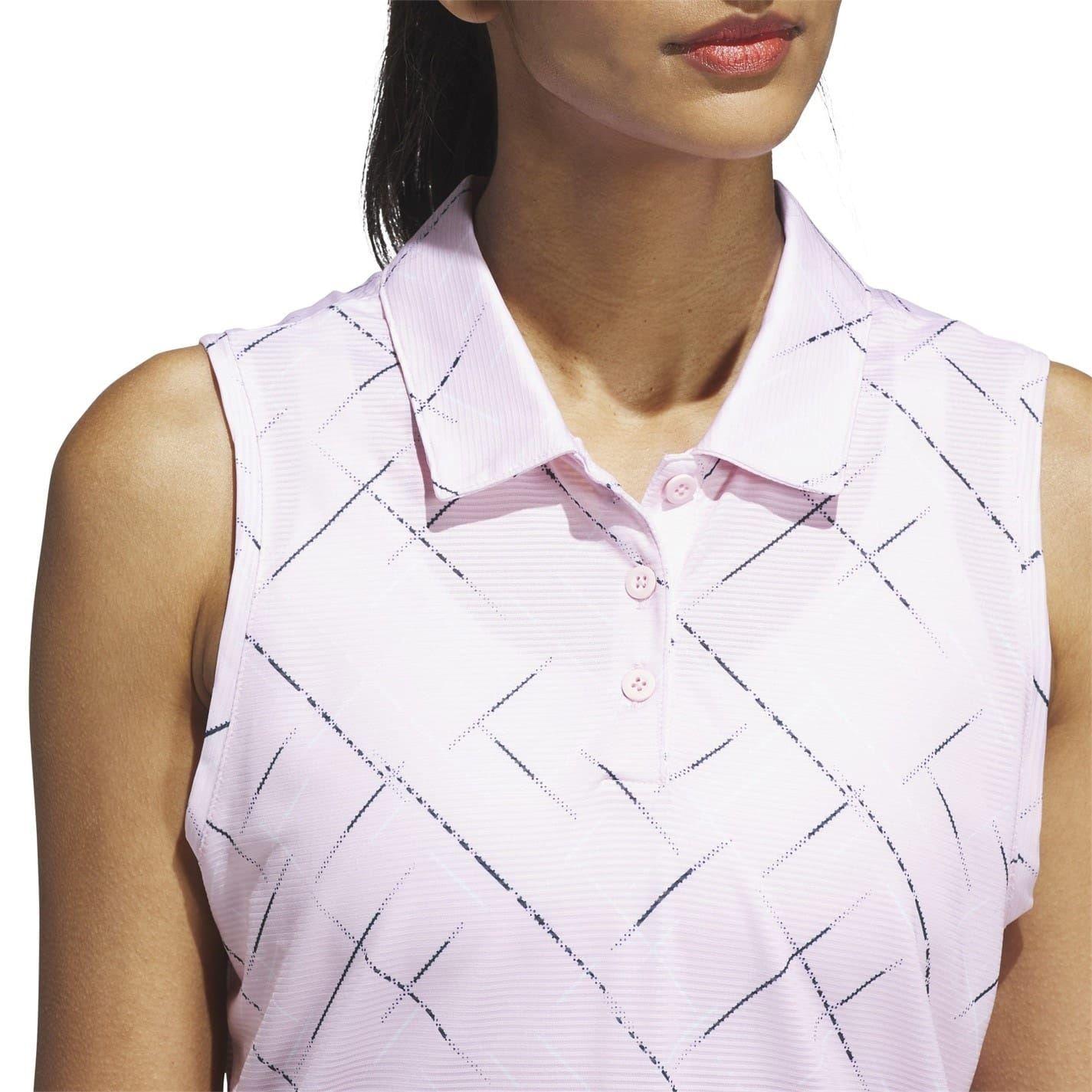 Clear-Pink - Side - Adidas Womens-Ladies Golf Polo Shirt
