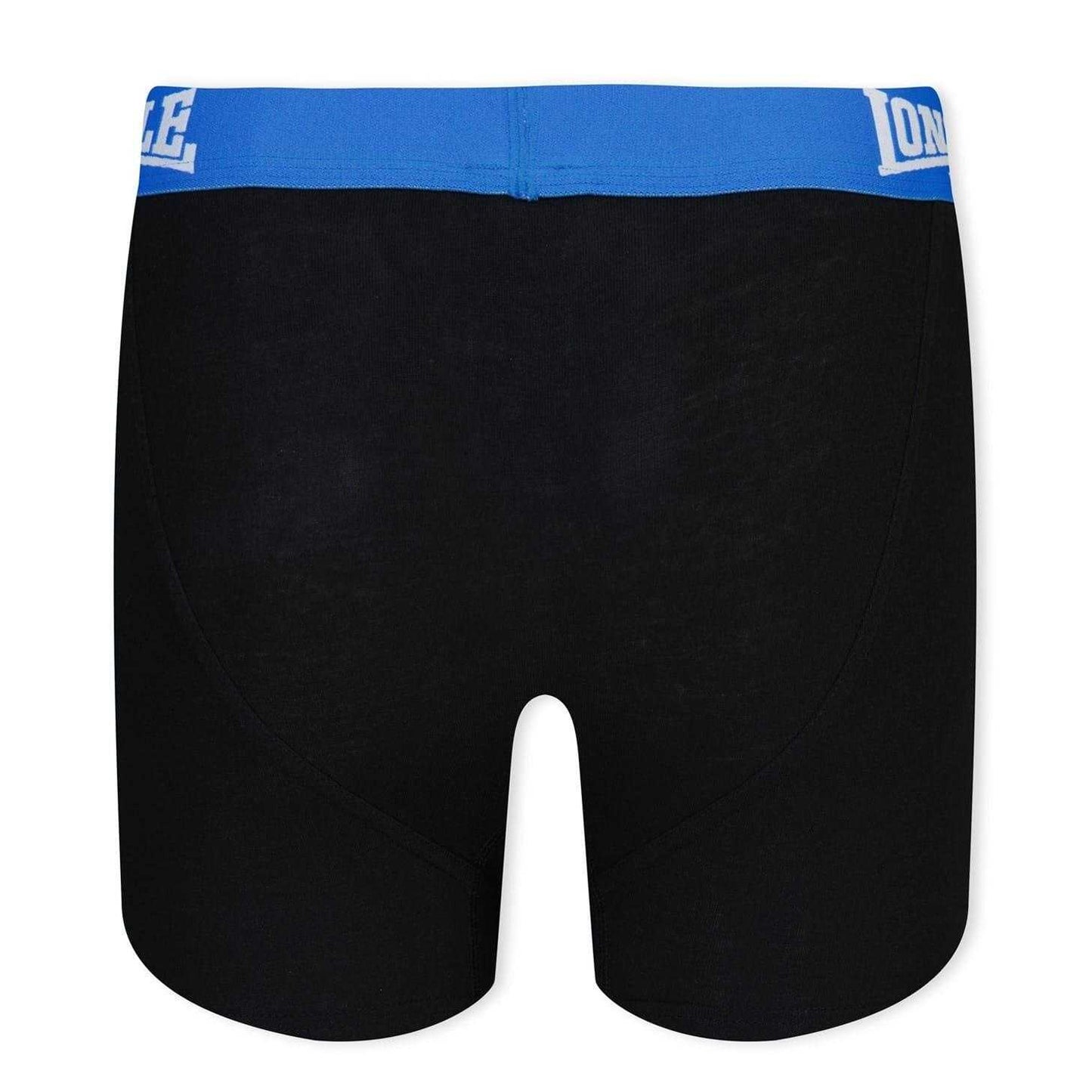 Black-Bright Blue - Back - Lonsdale Boys Boxer Shorts (Pack of 2)
