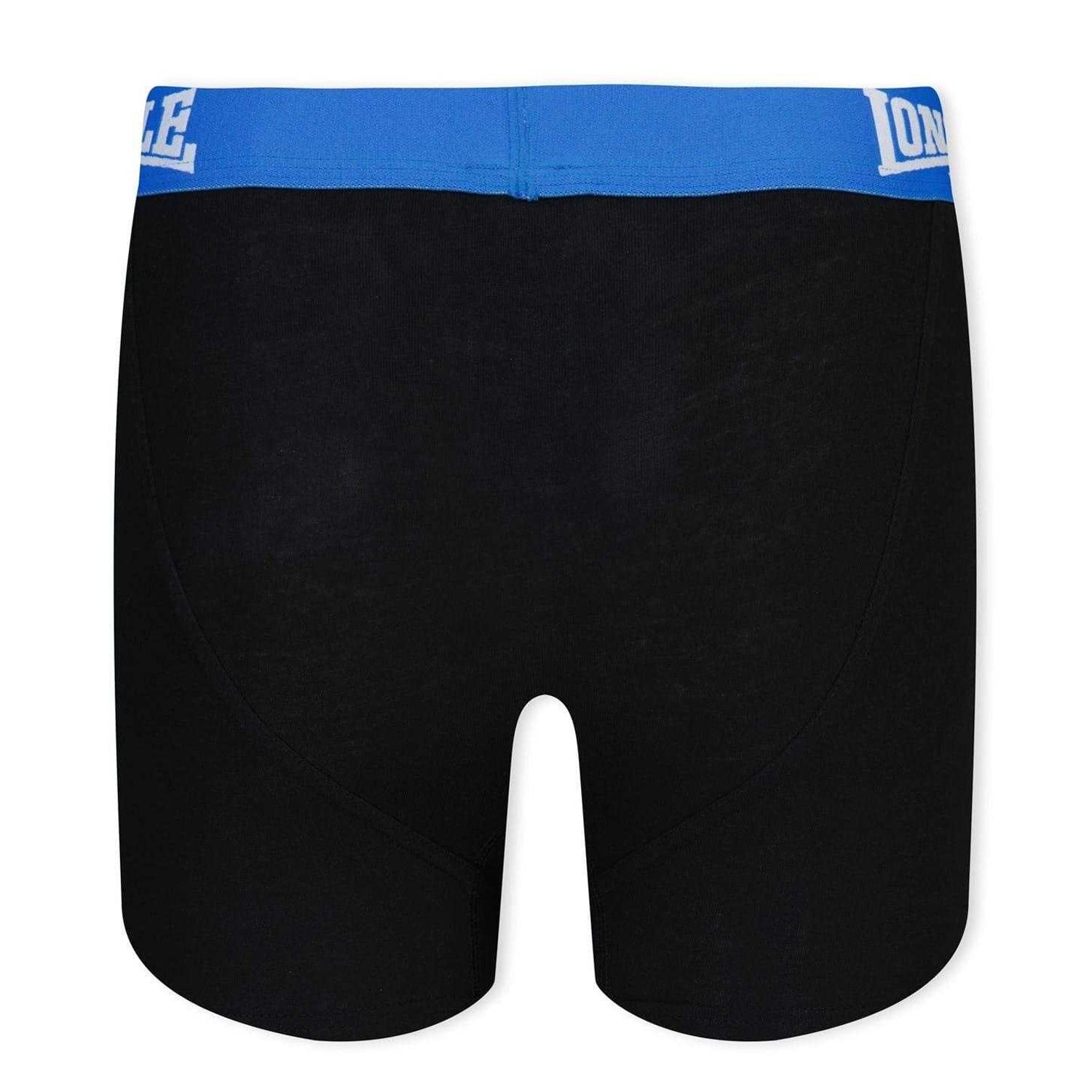 Black-Bright Blue - Back - Lonsdale Boys Boxer Shorts (Pack of 2)