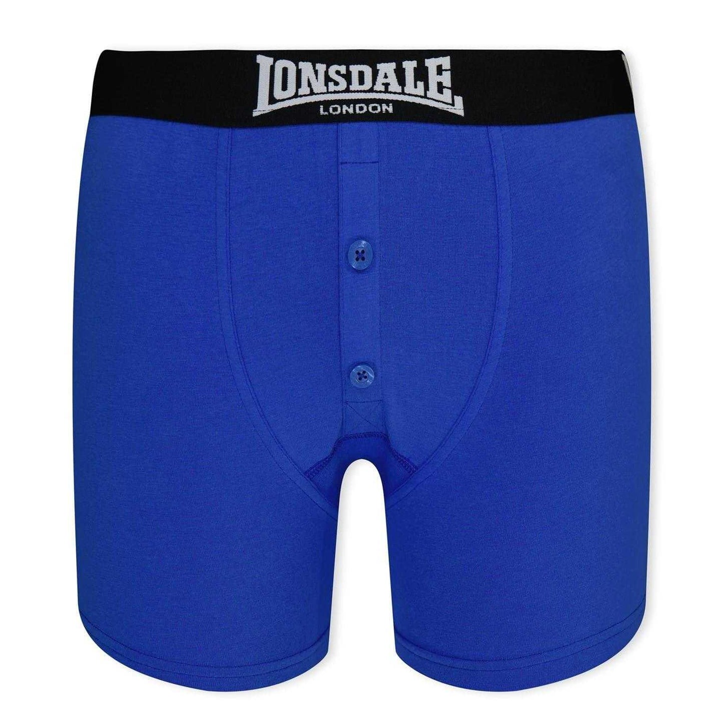 Blue-Black - Front - Lonsdale Boys Boxer Shorts (Pack of 2)