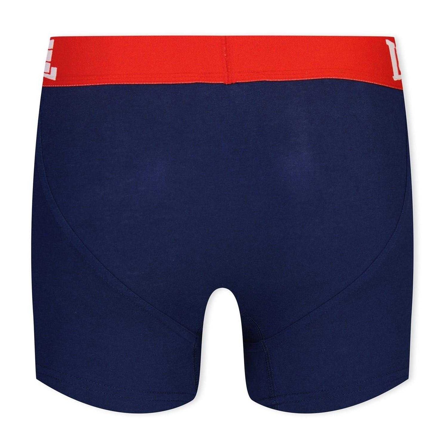 Navy-Bright Red - Back - Lonsdale Boys Boxer Shorts (Pack of 2)