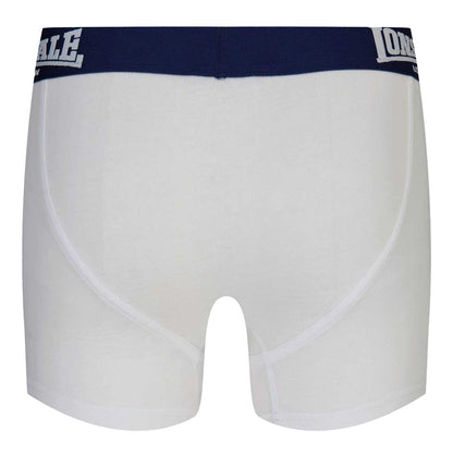 White-Navy - Back - Lonsdale Boys Boxer Shorts (Pack of 2)