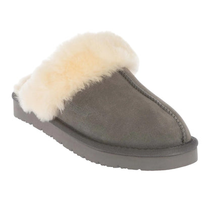 Grey - Front - EverAu Womens-Ladies Raven Suede Slippers