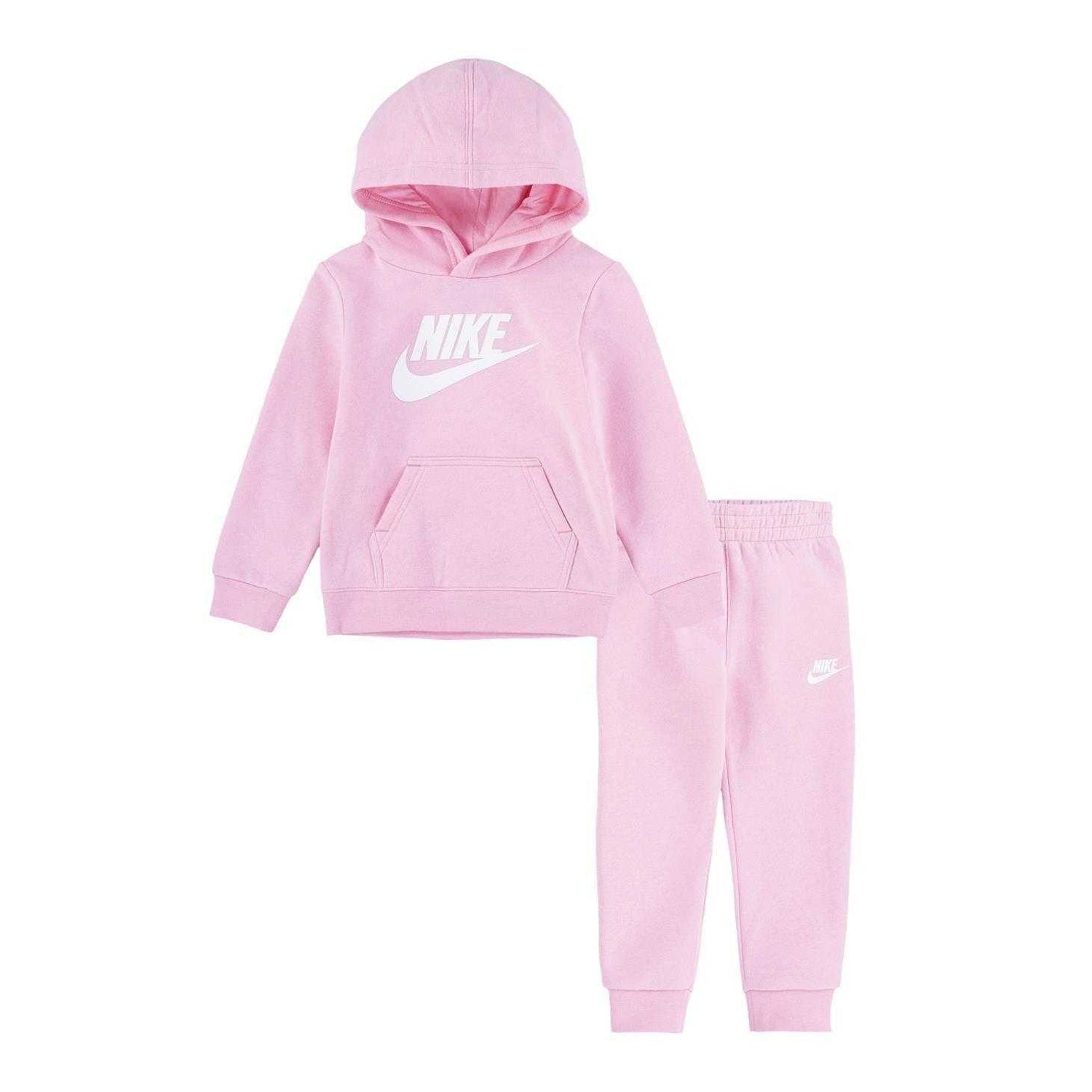 Pink - Front - Nike Baby Girls Fleece Tracksuit