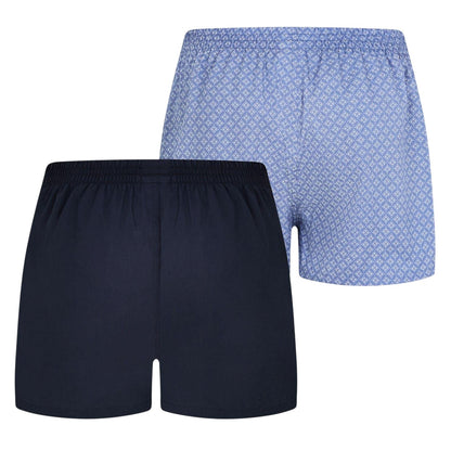 Navy-Blue - Back - Boss Mens Abstract Boxer Shorts (Pack of 2)