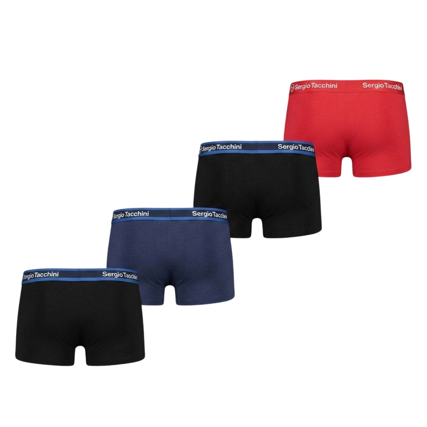 Multicoloured - Back - Sergio Tacchini Mens Boxer Shorts (Pack of 4)
