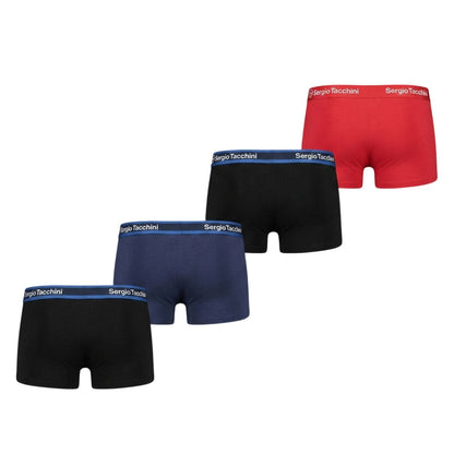 Multicoloured - Back - Sergio Tacchini Mens Boxer Shorts (Pack of 4)
