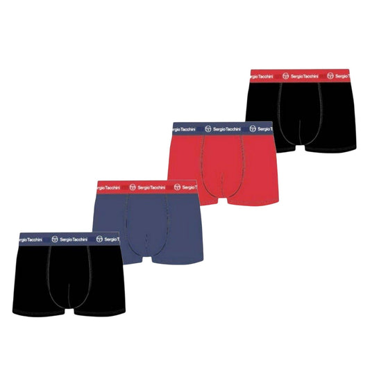 Multicoloured - Front - Sergio Tacchini Mens Boxer Shorts (Pack of 4)