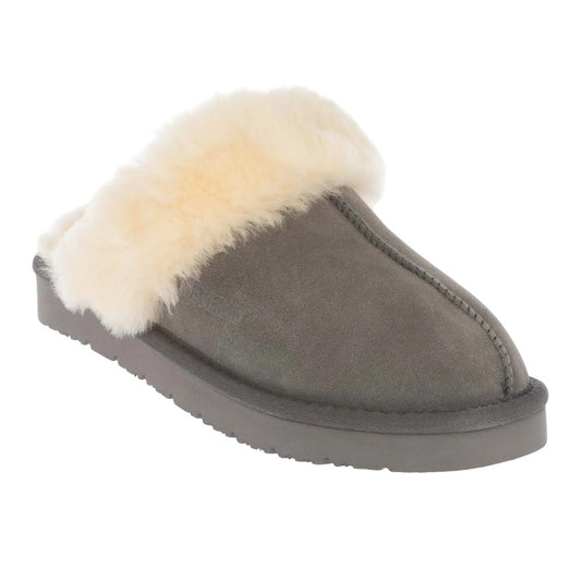 Grey - Front - EverAu Womens-Ladies Raven Suede Slippers