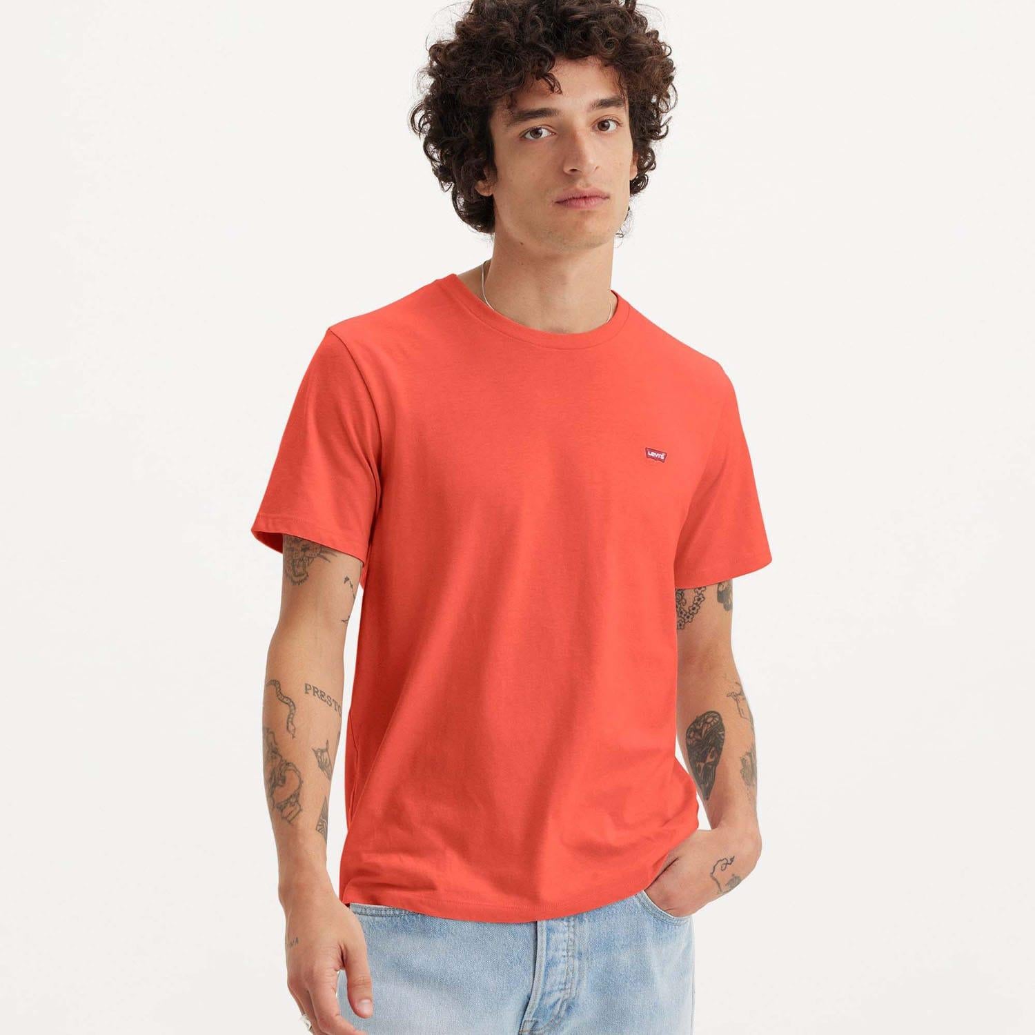 Red - Side - Levis Mens Original Housemark T-Shirt