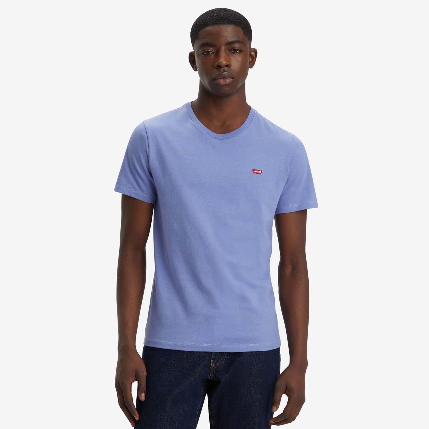 Light Blue - Front - Levis Mens Original Housemark T-Shirt