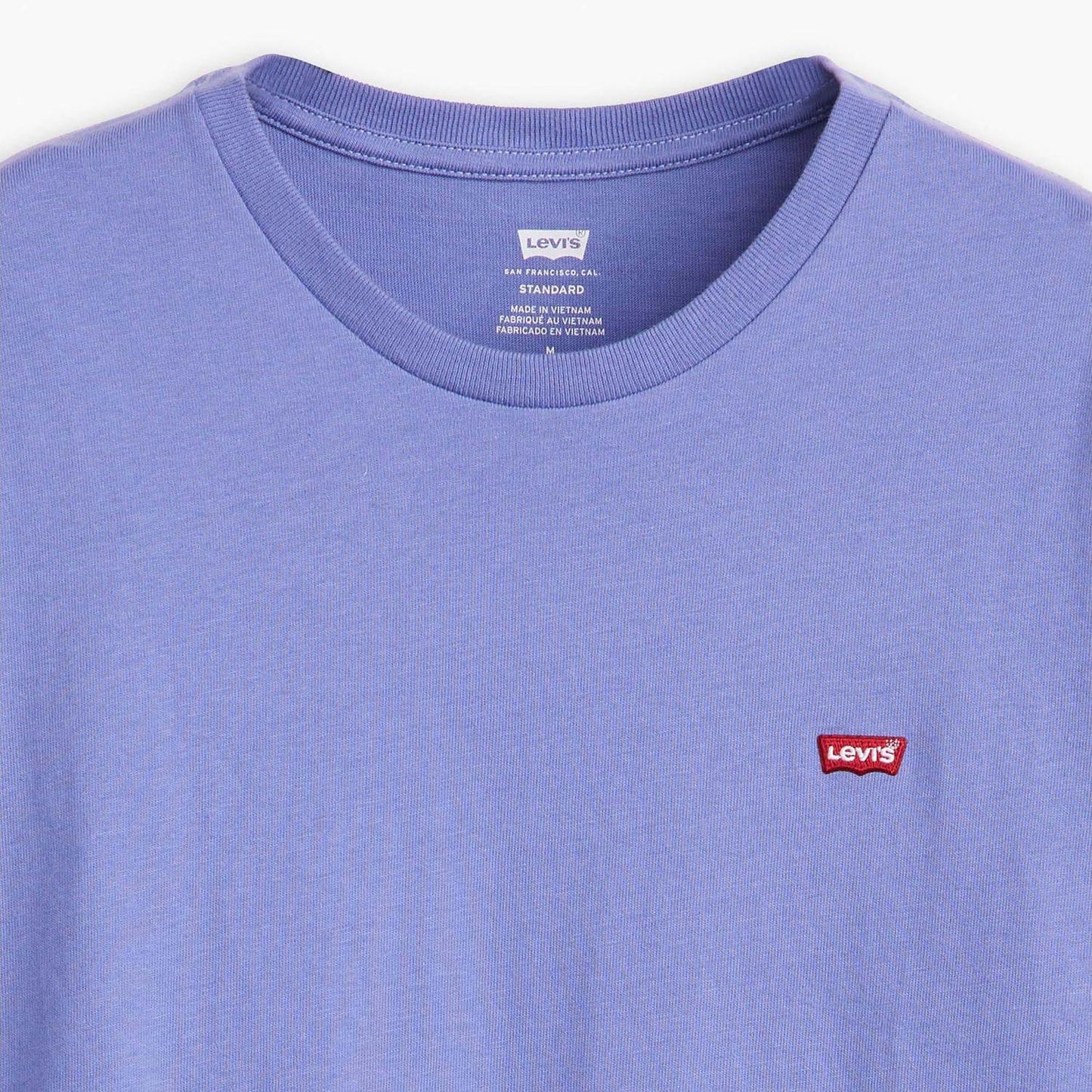Light Blue - Close up - Levis Mens Original Housemark T-Shirt