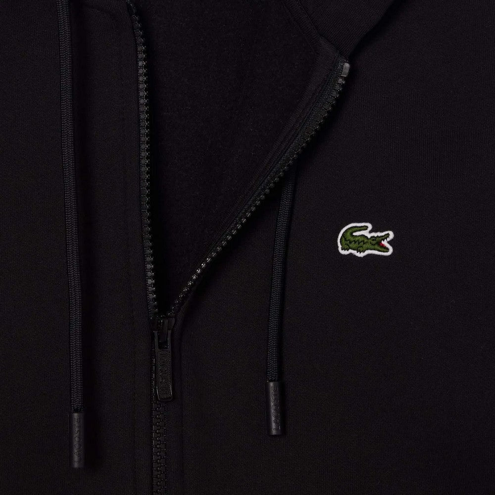 Black-White-Cream - Lifestyle - Lacoste Mens Colour Block Full Zip Hoodie