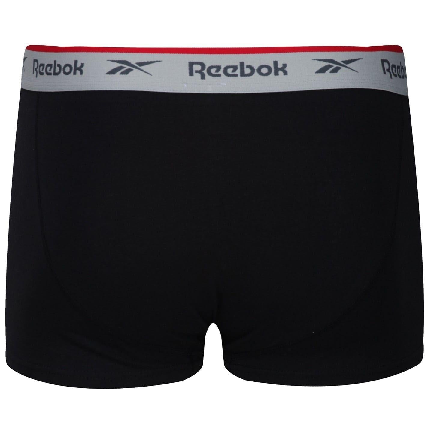 Black - Back - Reebok Mens Boxer Shorts (Pack of 3)