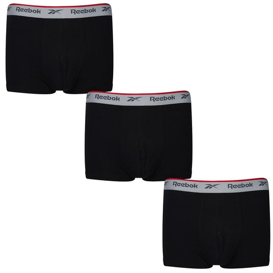 Black - Front - Reebok Mens Boxer Shorts (Pack of 3)