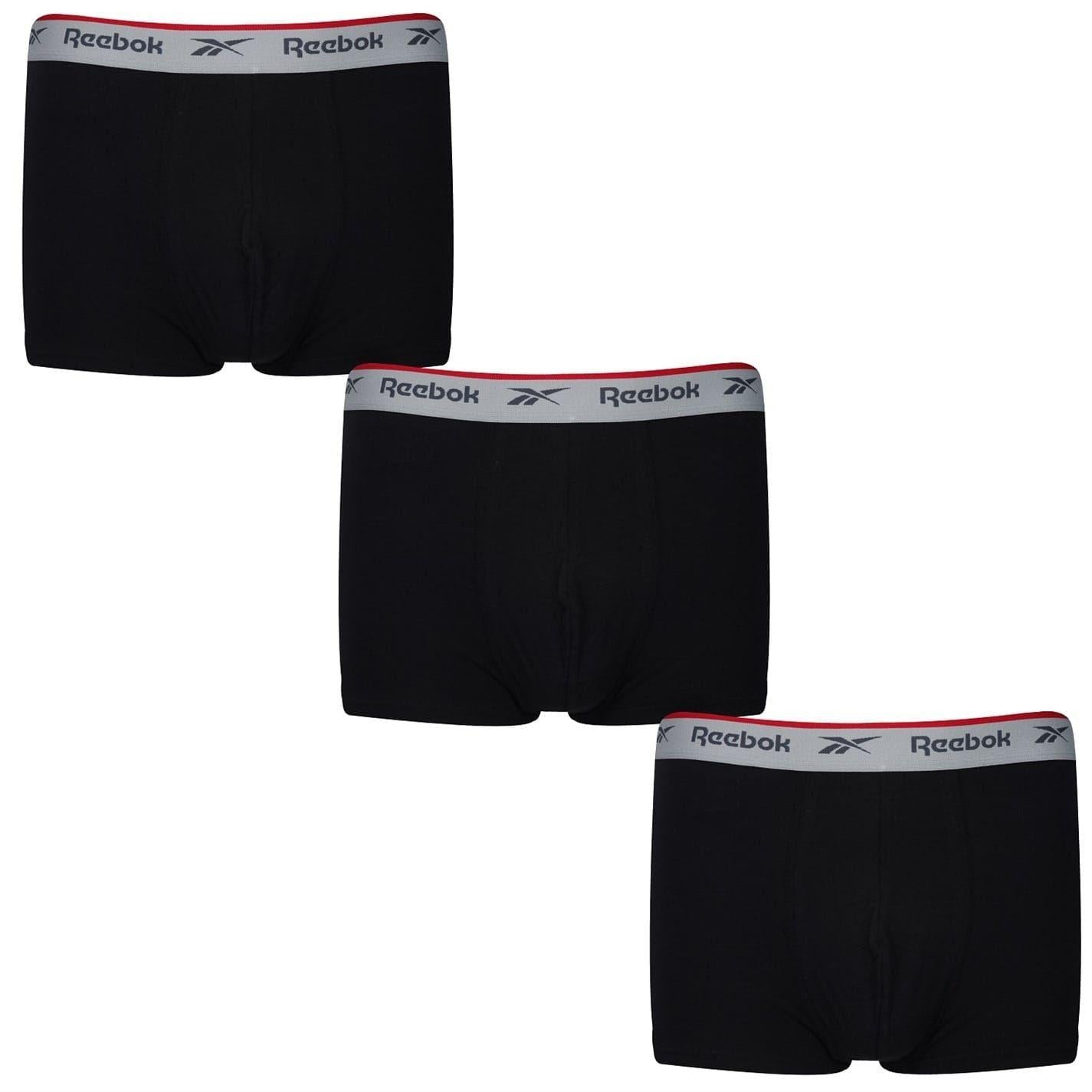 Black - Front - Reebok Mens Boxer Shorts (Pack of 3)