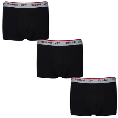 Black - Front - Reebok Mens Boxer Shorts (Pack of 3)