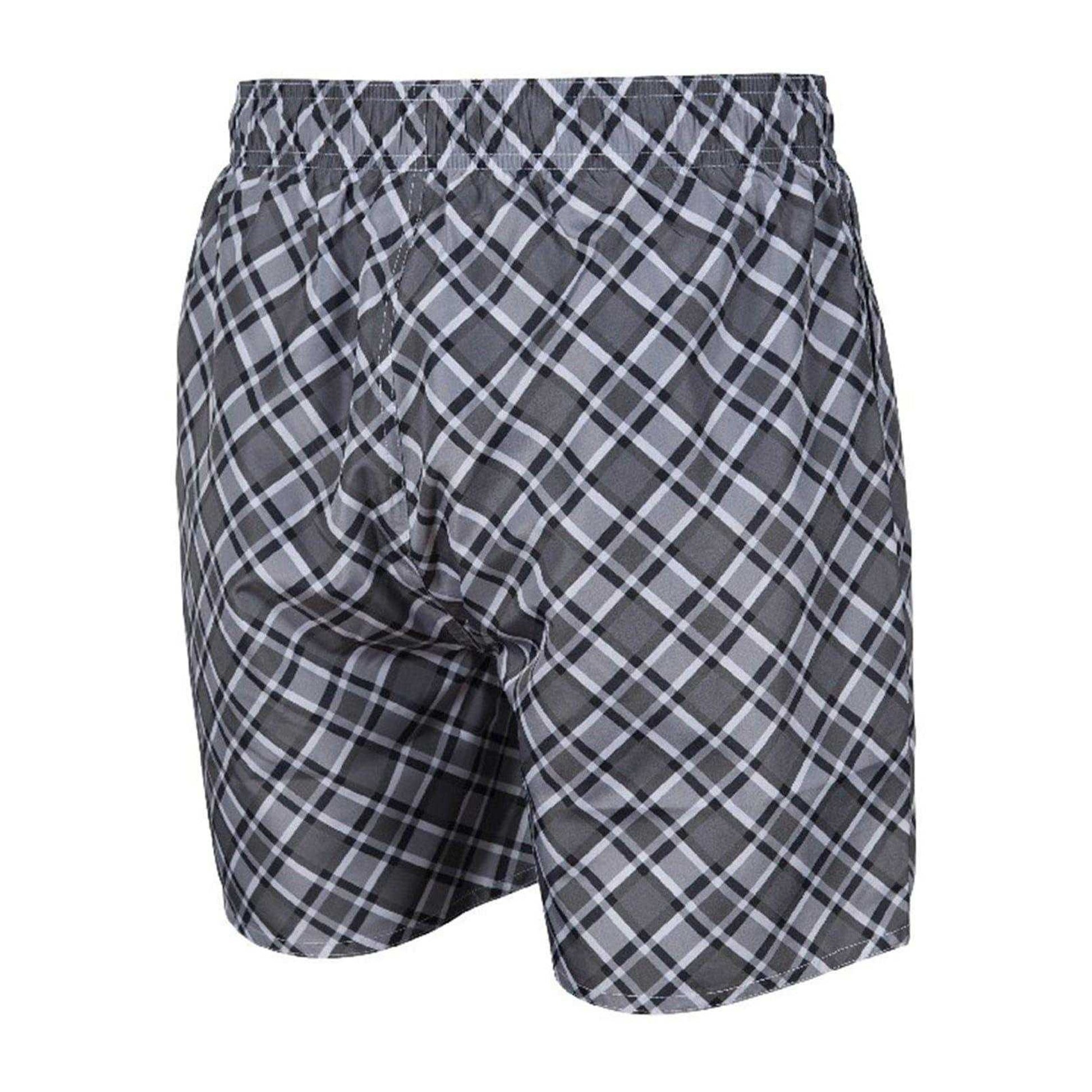 Asphalt-Multicoloured - Back - Arena Mens Fundamental Plaid Swim Shorts