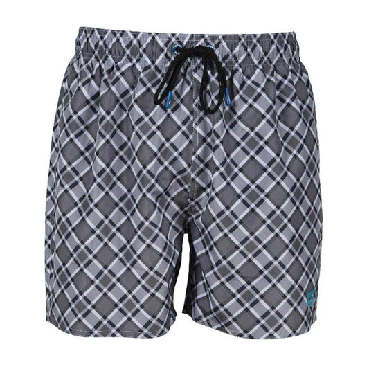 Asphalt-Multicoloured - Front - Arena Mens Fundamental Plaid Swim Shorts