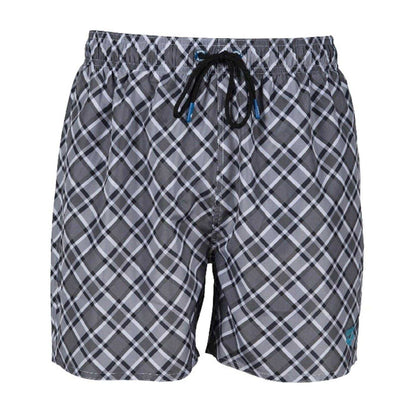 Asphalt-Multicoloured - Front - Arena Mens Fundamental Plaid Swim Shorts