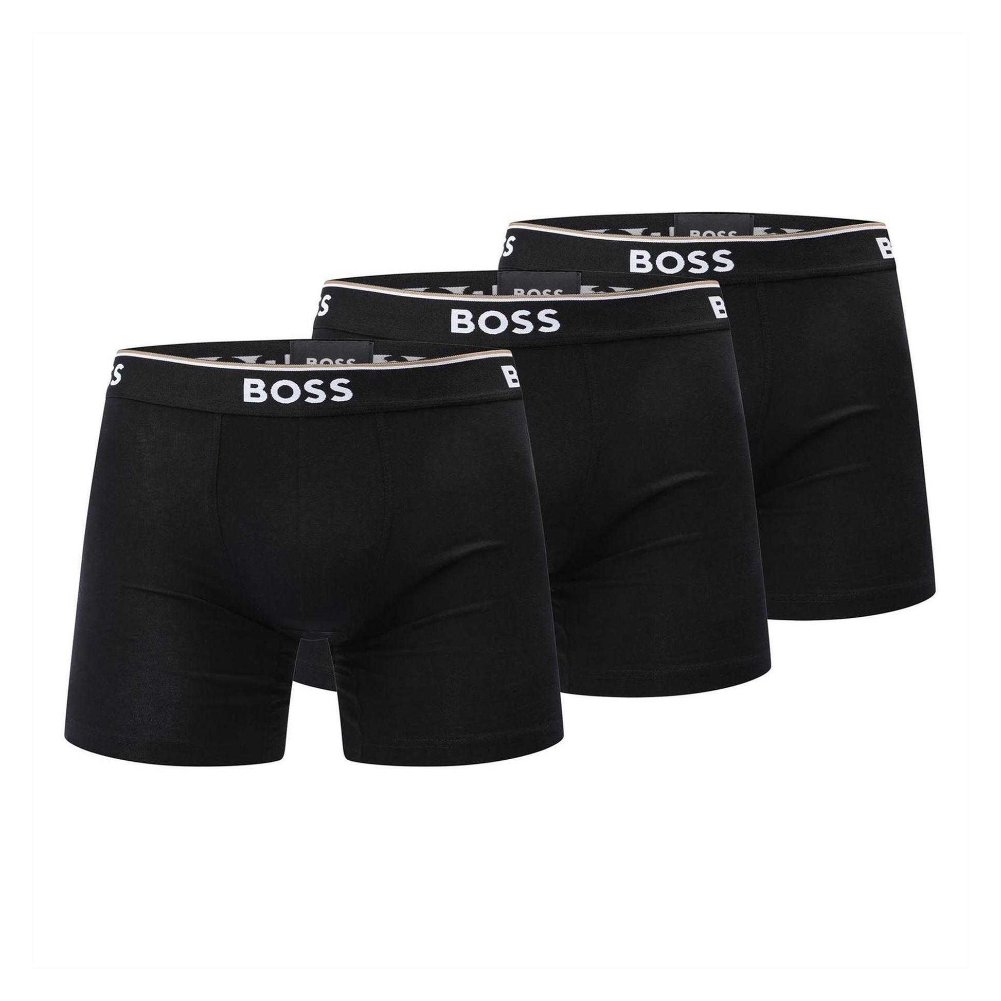 Black - Front - Boss Mens Boxer Shorts (Pack of 3)