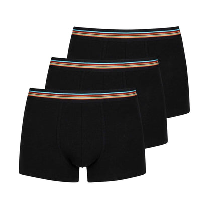 Black - Front - Paul Smith Mens Signature Boxer Shorts (Pack of 3)