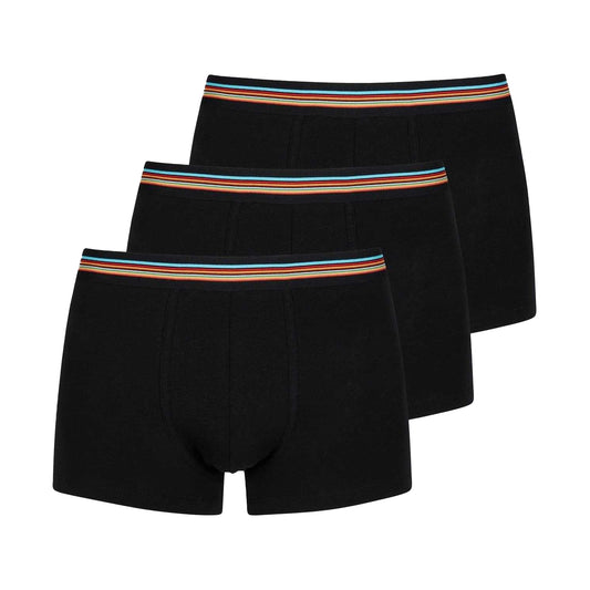 Black - Front - Paul Smith Mens Signature Boxer Shorts (Pack of 3)