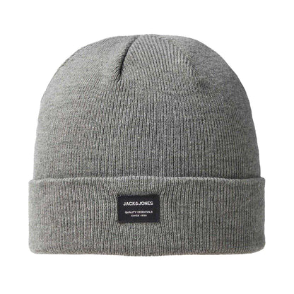 Grey Melange Melange - Front - Jack And Jones Mens Beanie