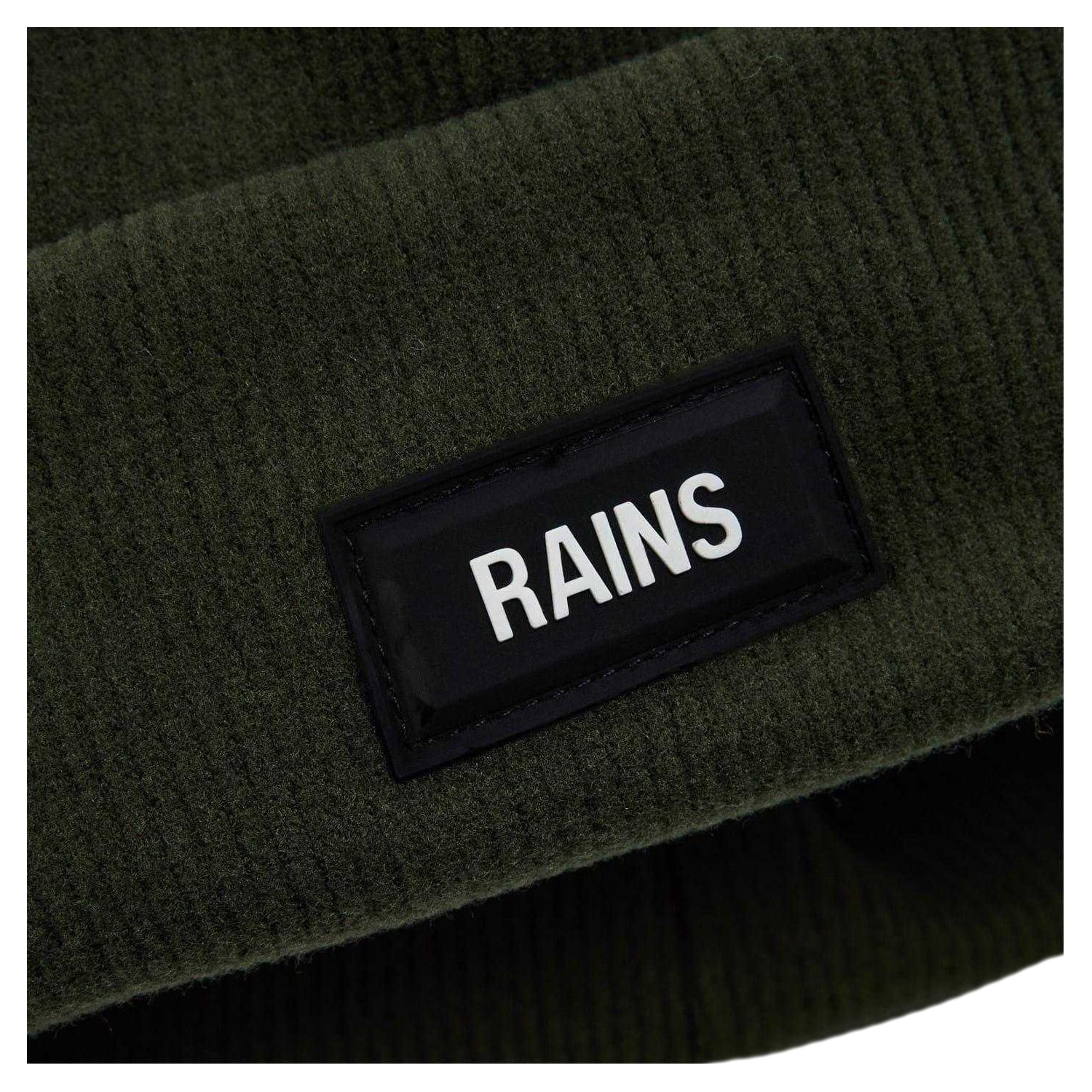 Green - Side - Rains Unisex Adult Wordmark Beanie
