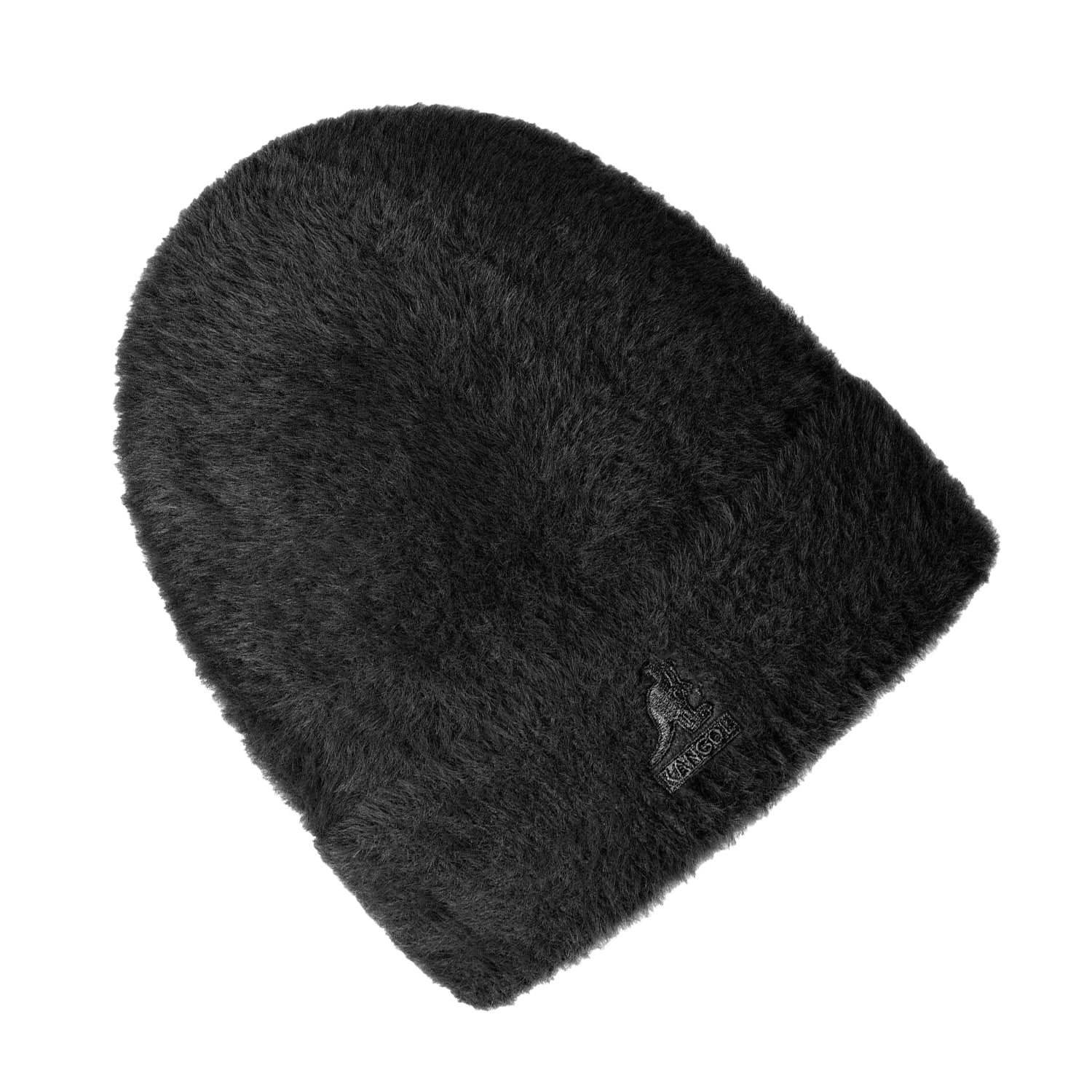 Black - Back - Kangol Unisex Adult Embroidered Logo Faux Fur Winter Beanie