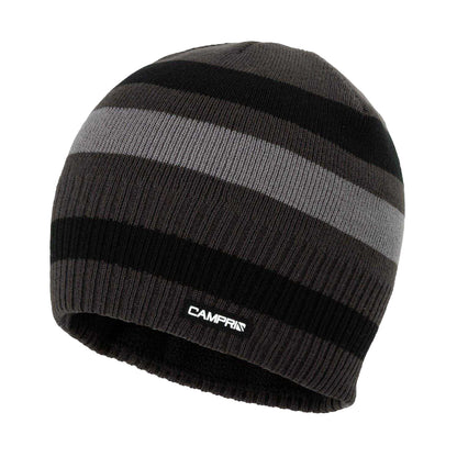 Black-Asphalt - Back - Campri Mens Striped Beanie