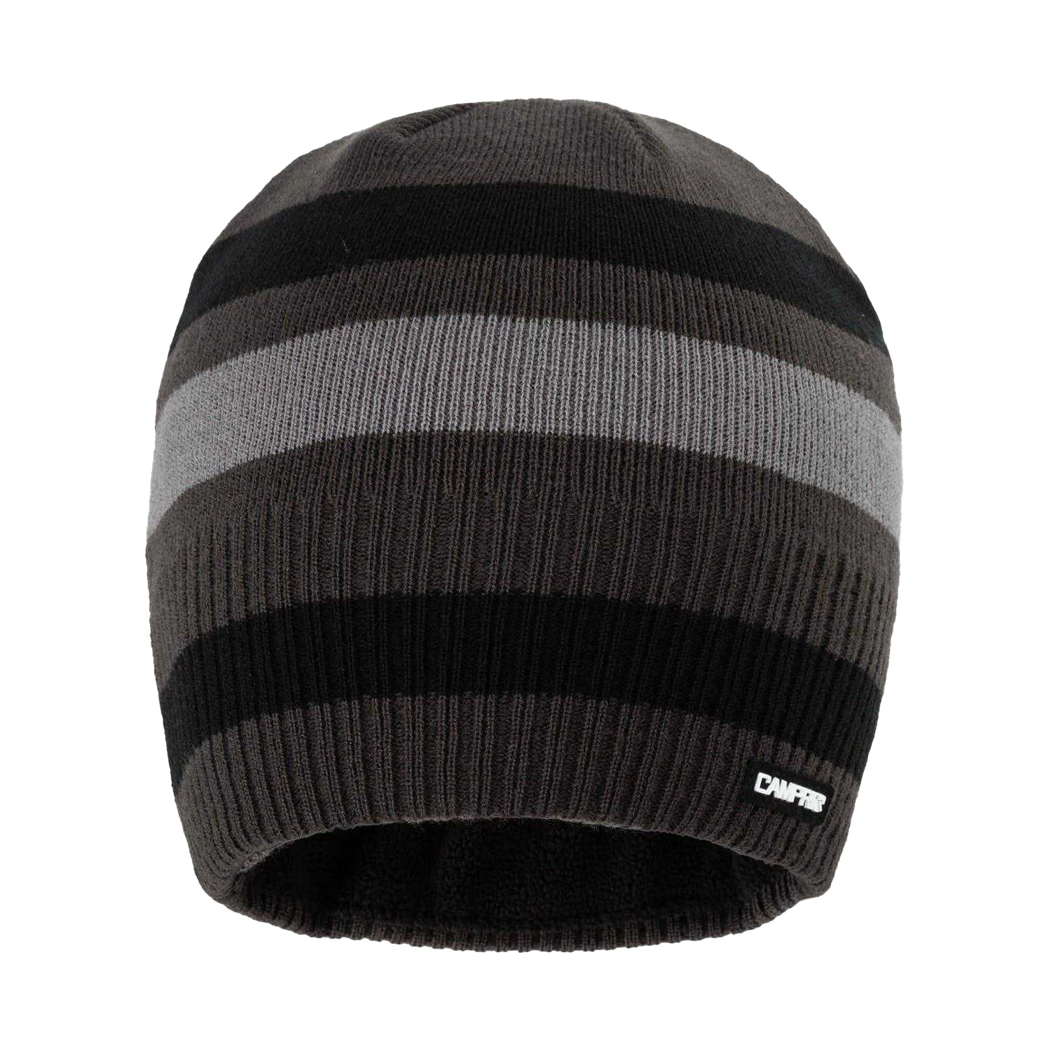 Black-Asphalt - Front - Campri Mens Striped Beanie