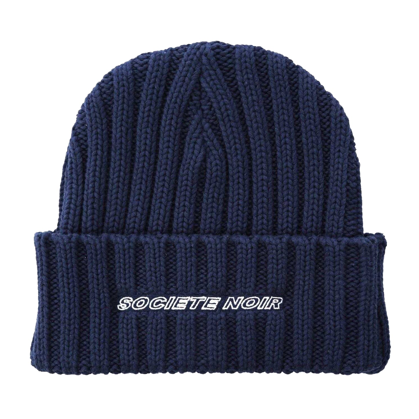 Navy - Front - Societe Noir Unisex Adult Ribbed Casual Beanie