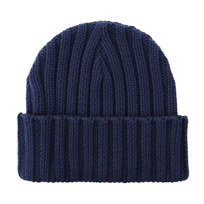 Navy - Back - Societe Noir Unisex Adult Ribbed Casual Beanie