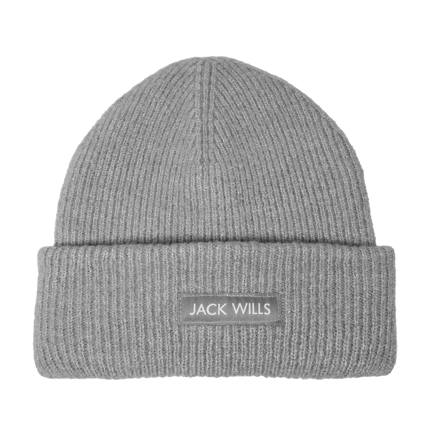 Grey Marl - Front - Jack Wills Ribbed Casual Beanie