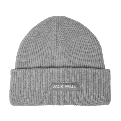 Grey Marl - Front - Jack Wills Ribbed Casual Beanie