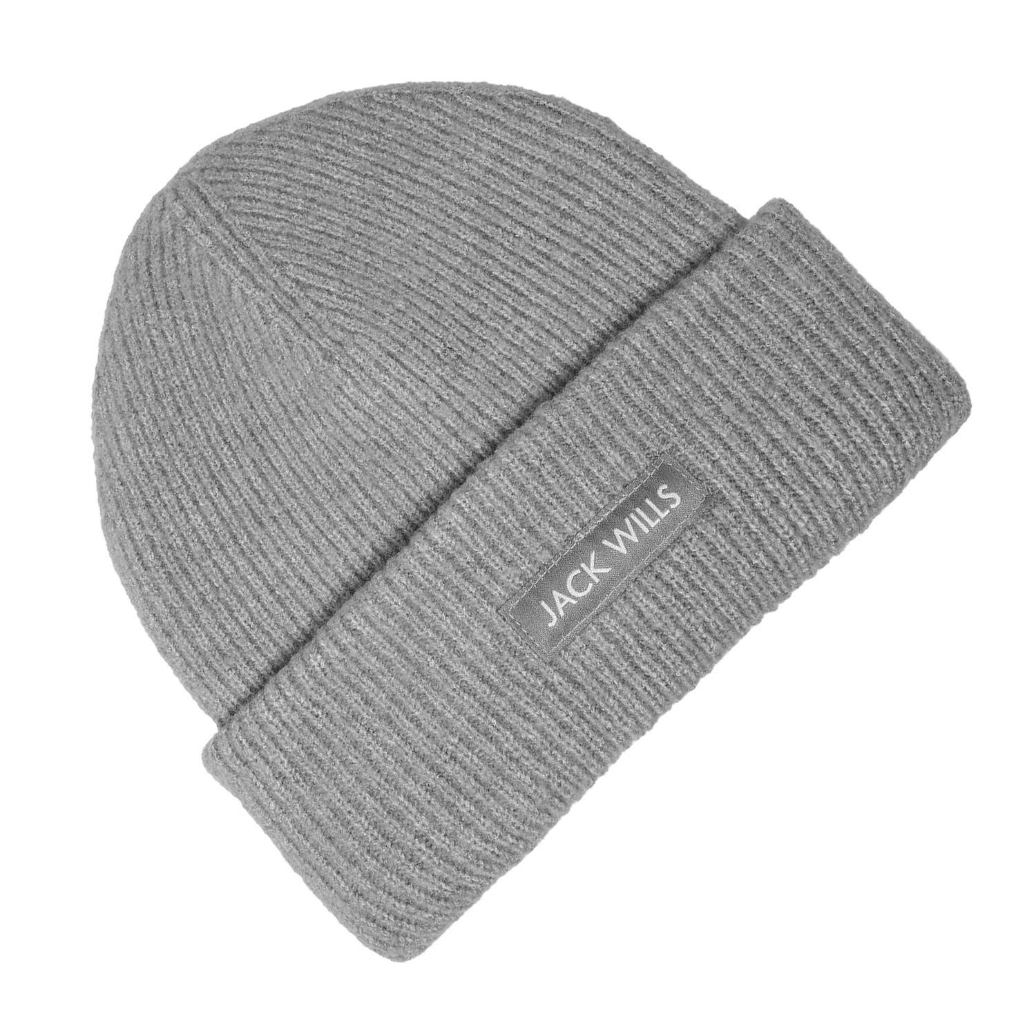 Grey Marl - Back - Jack Wills Ribbed Casual Beanie