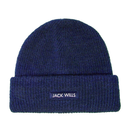 Navy - Front - Jack Wills Ribbed Casual Beanie