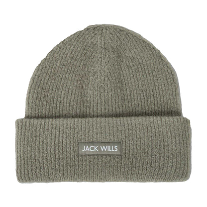 Washed Khaki - Front - Jack Wills Ribbed Casual Beanie